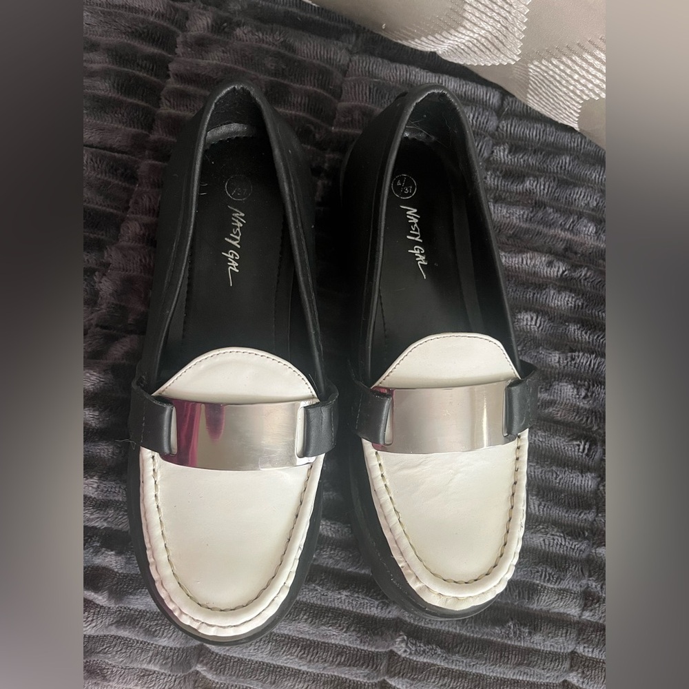 Nasty Gal Black and White Loafers